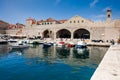 Dubrovnik city old port marina and fortifications in a beautiful early spring day Royalty Free Stock Photo