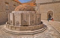 Dubrovnik old town main street Stradun with Onofrio's fountain Royalty Free Stock Photo