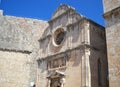 Dubrovnik, Croatia, 5 August 2010. Church of holy Saviour in city of Dubrovnik.Tourist attractions of Dubrovnik. The facade of the Royalty Free Stock Photo