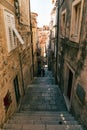 Stairs leading to the Dubrovnik old town. Royalty Free Stock Photo