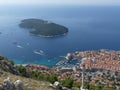 Tourists looking out over panorama view of Dubrovnik old town