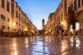 Dubrovnik Croatia City Center During Sunset Twilight Blue Hour B