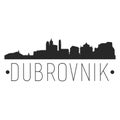 Dubrovnik Croatia City Skyline Silhouette City Design Vector Famous Monuments.