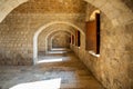 Dubrovnik, Croatia - 20.10.2018: Interior of Fort Lovrijenac, St. Lawrence Fortress building architecture in Dubrovnik