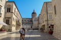 A street in late afternoon in Dubrovnik`s old town, UNESCO World Heritage Site Royalty Free Stock Photo