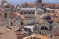 Aerial view of Old Town (Stari Grad) from medieval city walls by Adriatic Sea, Dubrovnik, Croatia Royalty Free Stock Photo