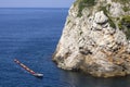 Transportation of colorful kayaks for tourists by water on the Adriatic Sea to the West Harbour, Dubrovnik, Croatia