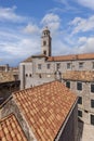 View from City Walls of Medieval Dominican Monastery with bell tower, Dubrovnik, Croatia Royalty Free Stock Photo