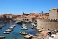 Dubrovnik, Croatia, June 2015. View of the old town from the side of the historic harbor. Royalty Free Stock Photo