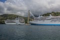 DUBROVNIK, CROATIA - MAY 30, 2019: Cruise ships near Dubrovnik, Croat Royalty Free Stock Photo