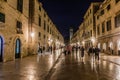 DUBROVNIK, CROATIA - MAY 31, 2019: Evening view of Stradun street in the old town of Dubrovnik, Croat Royalty Free Stock Photo