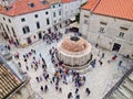 Dubrovnik, CROATIA - MAY 3, 2019: Famous european travel destination in Croatia, Dubrovnik old town fortress.