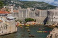 DUBROVNIK, CROATIA - MAY 31, 2019: Kayaking in the West harbor of Dubrovnik, Croat