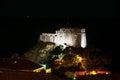 Dubrovnik, Croatia. Night view of illuminated Saint Lawrence fortress Lovrijenac