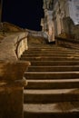 Dubrovnik, Croatia. Night view, old steps and cathedral Royalty Free Stock Photo