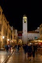 Dubrovnik, Croatia - October 2017: Overview of tourists on the street of old town Dubrovnik in Croatia