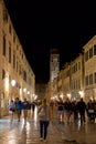 Dubrovnik, Croatia - October 2017: Overview of tourists on the street of old town Dubrovnik in Croatia
