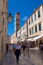 Dubrovnik, Croatia - October 2017: Overview of tourists on the street of old town Dubrovnik in Croatia