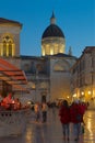 Dubrovnik, Croatia - October 2017: Overview of tourists on the street of old town Dubrovnik in Croatia