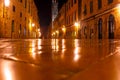 Dubrovnik Croatia old city streets at night Royalty Free Stock Photo