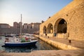 Dubrovnik, Croatia - 20.10.2018: Old town of Dubrovnik with its old port full of boats, Croatia Royalty Free Stock Photo