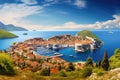 Dubrovnik, Croatia. Panoramic view of the island, Historic town of Dubrovnik panoramic view, AI Generated