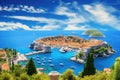 Dubrovnik, Croatia. Panoramic view of the old town, Historic town of Dubrovnik panoramic view, AI Generated