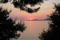 Dubrovnik croatia sea view. Beautiful view of the sunset