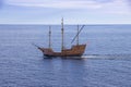 Karaka, Tourist replica of Wooden Medieval ship, sailing to old port in Dubrovnik, Croatia, Europe