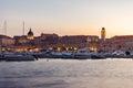 Dubrovnik Croatia During Sunset View Over Old Town Cityscape Beautiful European Vacation Destination Historic Fortress Royalty Free Stock Photo