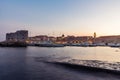 Dubrovnik Croatia During Sunset View Over Old Town Cityscape Beautiful European Vacation Destination Historic Fortress Royalty Free Stock Photo