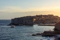 Dubrovnik Croatia During Sunset View Over Old Town Cityscape Beautiful European Vacation Destination Historic Fortress Royalty Free Stock Photo