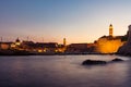 Dubrovnik Croatia During Sunset View Over Old Town Cityscape Beautiful European Vacation Destination Historic Fortress Royalty Free Stock Photo