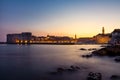 Dubrovnik Croatia During Sunset View Over Old Town Cityscape Beautiful European Vacation Destination Historic Fortress Royalty Free Stock Photo