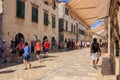 Dubrovnik-Croatia-tourists-Stradun street Royalty Free Stock Photo