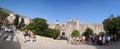 Dubrovnik, Dalmatia/Croatia; 06/03/2018: A Front view of the wall and the main entrance of the old town of Dubrovnik at the Royalty Free Stock Photo