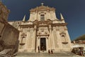 DUBROVNIK, DALMATIA, CROATIA - Square of the Loggia and St. Blaise`s Church, the Old Town of Dubrovnik