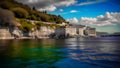 Dubrovnik Franciscan Bridge, view of the Old Town from the sea, Dubrovnik, Croatia Royalty Free Stock Photo