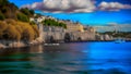 Dubrovnik Franciscan Bridge, view of the Old Town from the sea, Dubrovnik, Croatia