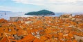 Dubrovnik houses sea view, Croatia. Ancient town panoramic view Royalty Free Stock Photo