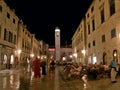 Dubrovnik by night (Stradun) 1 Royalty Free Stock Photo