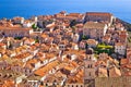 Dubrovnik old center rooftops view from city walls Royalty Free Stock Photo
