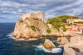 Dubrovnik Old City medieval fortress Lovrijenac, scenic famous view, Croatia Royalty Free Stock Photo