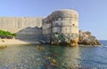 Dubrovnik old city walls at sunset Royalty Free Stock Photo