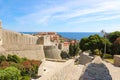 Dubrovnik old medieval fortress with the old town on the background Croatia, Europe Royalty Free Stock Photo