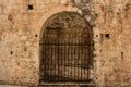 Dubrovnik old town city jail gate, old castle view, Ancient prison, gate lock hand made walls build with old bricks and stones, Cr Royalty Free Stock Photo