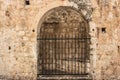 Dubrovnik old town city jail gate, old castle view, Ancient prison, gate lock hand made walls build with old bricks and stones, Cr Royalty Free Stock Photo