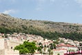 Dubrovnik old town city view, old castle view, Ancient fortress view and houses, a castle on the sea bay, hand made walls build wi Royalty Free Stock Photo