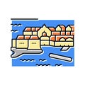 dubrovnik old town color icon vector illustration