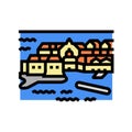 dubrovnik old town color icon vector illustration